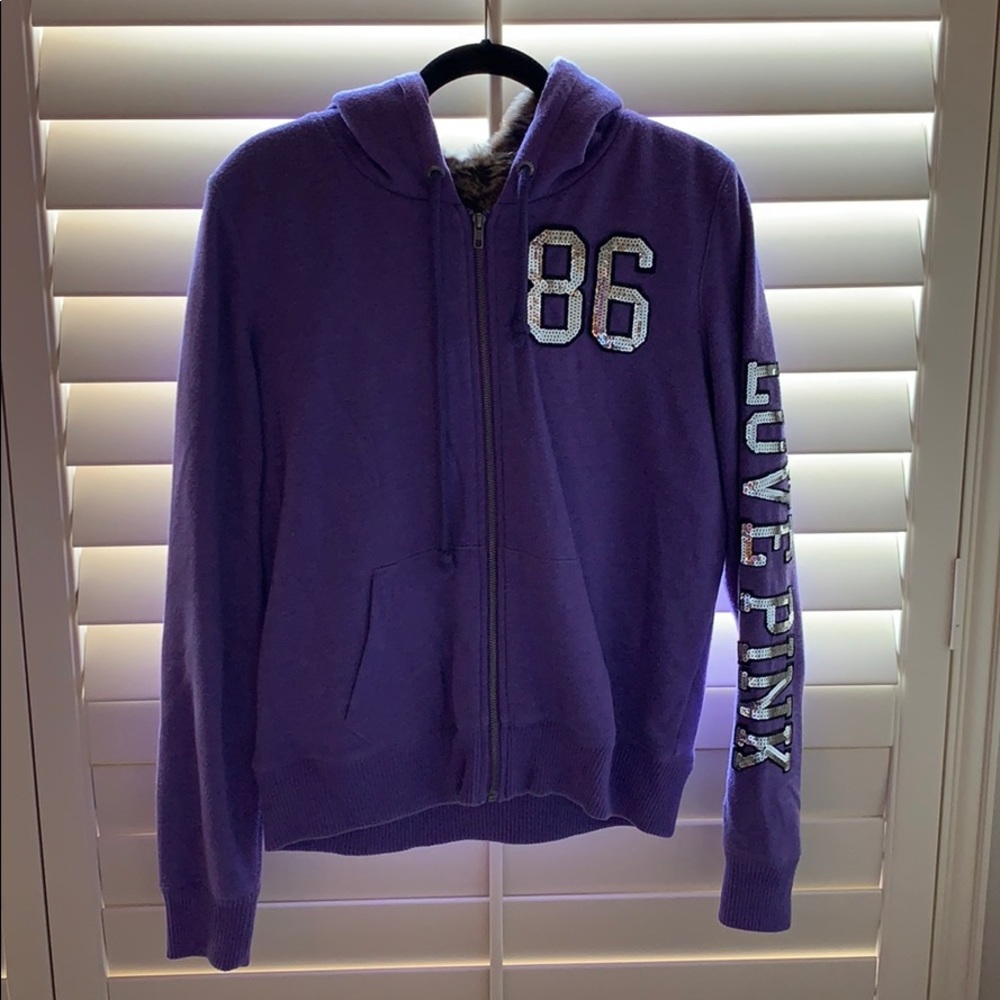 VS PINK faux fur hoodie